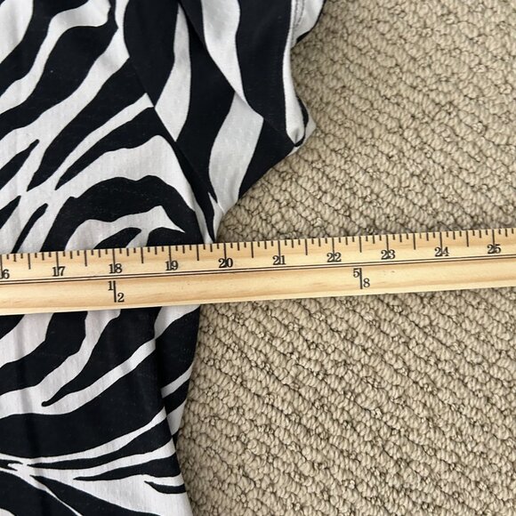 IBKUL Animal Print Collar Short Sleeve Dress White/Black Golf Zebra SZL UPF 50+ - Picture 8 of 9